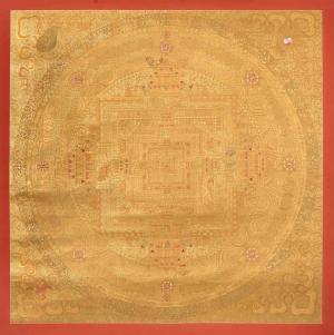 Full 24K Gold Style Kalachakra Mandala Tibetan Buddhist Style Thangka Art